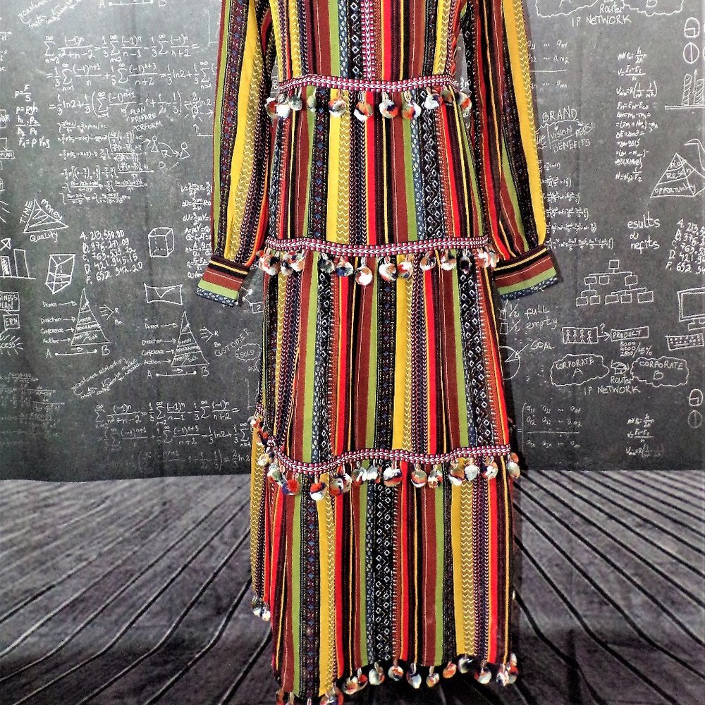 🔥 Chelsea & Theodore Mixed Stripe Pom Pom Dress - Picture 7 of 8